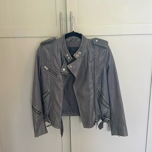 All Saints Charcoal Leather Jacket